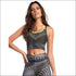 Printed Contrast Sports Bra