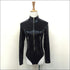 PU Long Sleeve Zipper Bodysuits