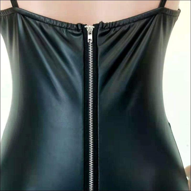 PU Sleeveless Tight Sling - Jumpsuits