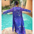 Purple Animal Print Long Kimono-Cardigan