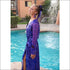 Purple Animal Print Long Kimono-Cardigan