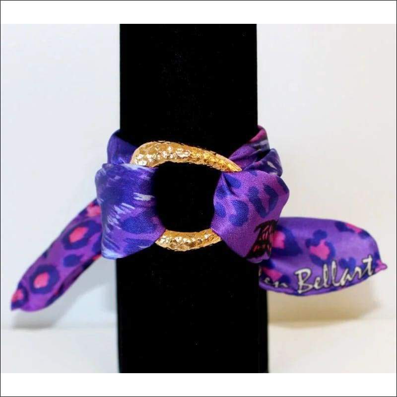 Purple Animal Print silk bracelet - Gold - Bracelets