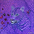 Purple Animal Print silk scarf 110x110 cm