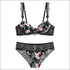 Push-Up Bra Set Floral Printing Lace