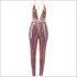 Rainbow Color Stripes Deep V Neck Jumpsuits