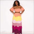 Rainbow Unique Design Off-shoulder Maxi Skirt Set