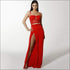 Red Color Mesh Patchwork Cropped Elegant Camis Side-slit Pants Set