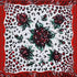 Red rose silk scarf 110x110 cm