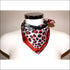 Red rose silk scarf 45x45 cm