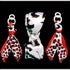 Red Rose silk tie earring & bracelet
