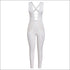 Rib-knit Pattern Cut Out Sleeveless Jumpsuits