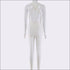 Rib-knit Pattern Cut Out Sleeveless Jumpsuits