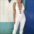 Rib-knit Pattern Cut Out Sleeveless Jumpsuits