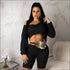 Rib Knit Pattern Long Sleeve Medium Length Shorts Set