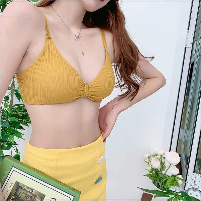 Rib-knit Soft Cotton Bra - Lingerie & Sleep