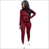 Ripped Design Long-sleeve Hoodie And Pants Casual Two-piece Set