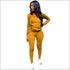 Ripped Design Long-sleeve Hoodie And Pants Casual Two-piece Set