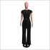 Round Collar Lace-up Top And Straight Pants Two Pieces Sets