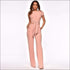 Round Collar Lace-up Top And Straight Pants Two Pieces Sets