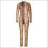 Round Collar Long Sleeve Print Tight Jumpsuits