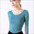 Round Collar Long-sleeve Solid Color Basic Top