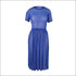 Round Collar Mesh Tee And Pleated Skirt