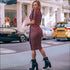 Round Collar Printed Crop Top And Bodycon Skirt Fashion Two Pieces Sets