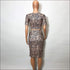 Round Collar Printed Crop Top And Bodycon Skirt Fashion Two Pieces Sets