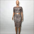 Round Collar Printed Crop Top And Bodycon Skirt Fashion Two Pieces Sets