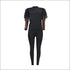 Round Neckline Lace Patchwork Top And Tight Pants