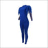 Round Neckline Lace Patchwork Top And Tight Pants