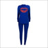 Round Neckline Long-sleeve Lip Print Top And Tight Pants