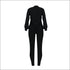 Round Neckline Long-sleeve Lip Print Top And Tight Pants