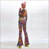 Round Neckline Long-sleeve Print Slim Jumpsuits