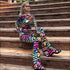 Round Neckline Long-sleeve Print Slim Jumpsuits