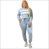 Round Neckline Patchwork Long-sleeve Top And Casual Pants