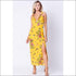 Ruffle Detail Side Slit Maxi Dress
