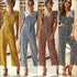 Ruffle Jumpsuits V-neck Single-breasted Floral Print