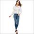 Ruffle Neck Smock Waist Long Sleeve Blouse