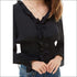 Ruffle Neck Smock Waist Long Sleeve Blouse