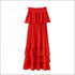 Ruffled Design Strapless Tube Top Cake Pattern Skirt Set