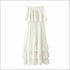 Ruffled Design Strapless Tube Top Cake Pattern Skirt Set