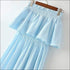 Ruffled Design Strapless Tube Top Cake Pattern Skirt Set