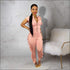 Ruffled Design Women Zipper Pattern Jumpsuits
