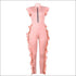 Ruffled Design Women Zipper Pattern Jumpsuits