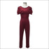 Ruffled Short-sleeve See-through Mesh Patchwork Jumpsuits