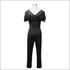 Ruffled Short-sleeve See-through Mesh Patchwork Jumpsuits
