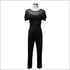 Ruffled Short-sleeve See-through Mesh Patchwork Jumpsuits