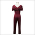 Ruffled Short-sleeve See-through Mesh Patchwork Jumpsuits