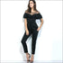 Ruffled Short-sleeve See-through Mesh Patchwork Jumpsuits